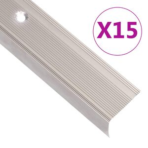 vidaXL Treppenkantenprofile L-Form 15 Stk. Aluminium 90cm Champagner