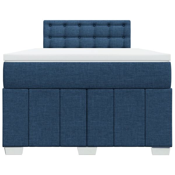 vidaXL Boxspringbett mit Matratze Blau 120x190 cm Stoff