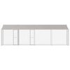 vidaXL Hundek&auml;fig mit Dach Silber 800 x 200 x 256 cm Stahl und PE
