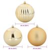 vidaXL Weihnachtsbaumkugel Set XXL 3 pcs Gold Kunststoff