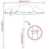 vidaXL Strandparasol Gr&uuml;n 206 x 206 x 212 cm Polyester und Metall