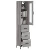 vidaXL Highboard Grau Sonoma 34,5x34x180 cm Holzwerkstoff