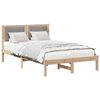 vidaXL Bettrahmen mit Kopfteil Taupe 120 x 200 cm Massives Kiefernholz
