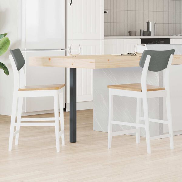 vidaXL Esszimmerst&uuml;hle 2 pcs Wei&szlig; 48 x 49 x 95 cm Massives Gummiholz