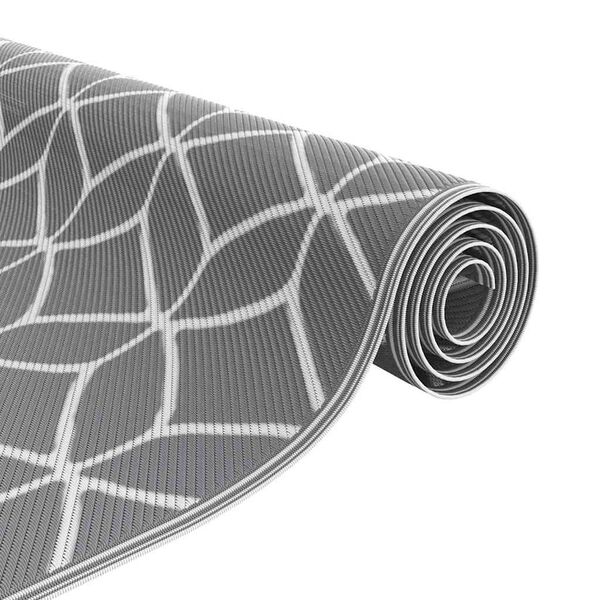 vidaXL Outdoor-Teppich Geometrisch ARAKIL Grau und Wei&szlig; 500 x 250 cm