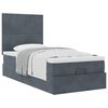 vidaXL Ottoman-Bett mit Matratzen Dunkelgrau 90x190 cm Samt