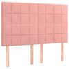 vidaXL Boxspringbett mit Matratze Rosa 140x190 cm Samt