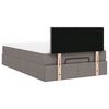 vidaXL Ottoman-Bett mit Matratze & LEDs Taupe 120x200 cm Stoff