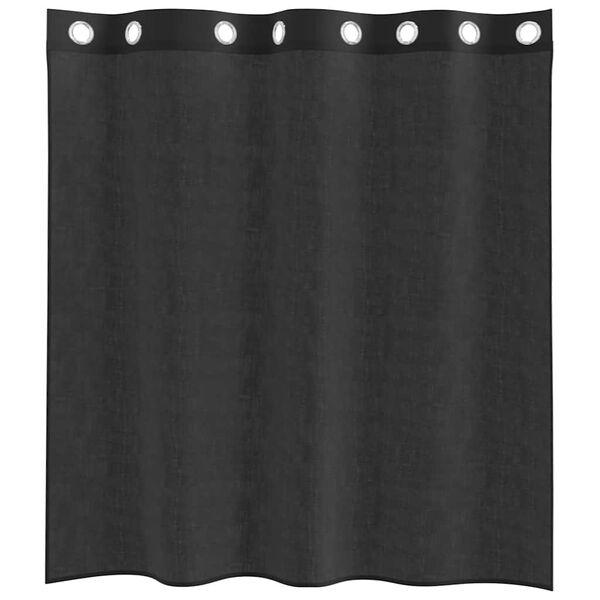 vidaXL Voile Vorhänge mit Ösen 2 Stk. Schwarz 140x140 cm
