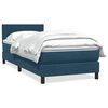 vidaXL Boxspringbett mit Matratze Dunkelblau 100x210 cm Samt