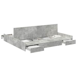 vidaXL Aufbewahrungsbettgestell Beton Grau 180 x 200 cm Holzwerkstoff