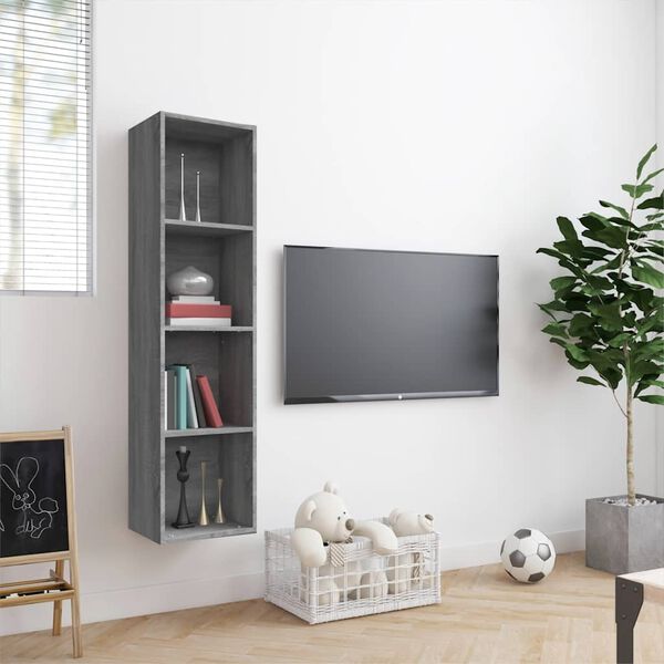 vidaXL B&uuml;cherschrank/TV-Schrank Grau Sonoma 143x30x36cm Holzwerkstoff
