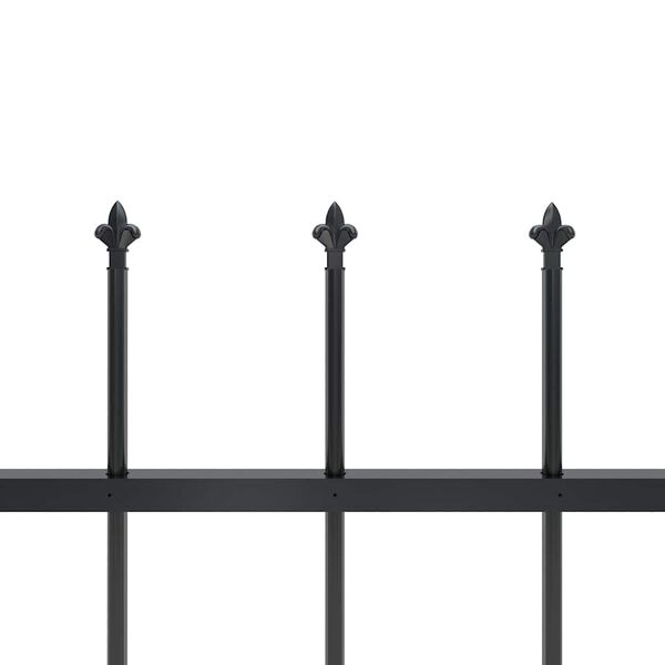 vidaXL Gartenzaun mit Speerspitzen Stahl 1,8 m Schwarz