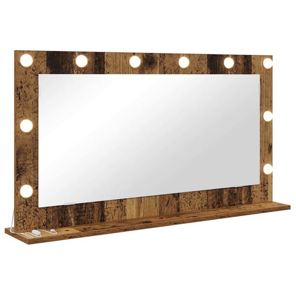vidaXL Kosmetikspiegel Altholz 100 x 55 x 18 cm Holzwerkstoff und Glas