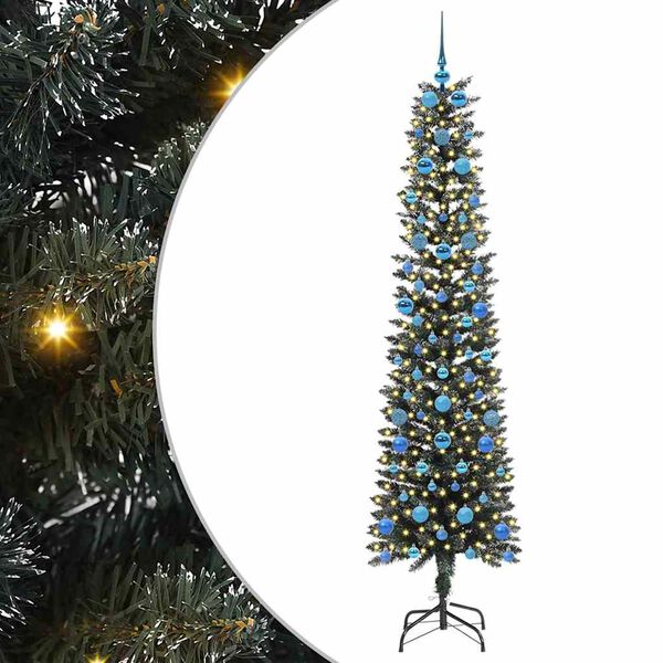 vidaXL K&uuml;nstlicher Weihnachtsbaum mit 300 LEDs mit St&auml;nder Gr&uuml;n 210 cm