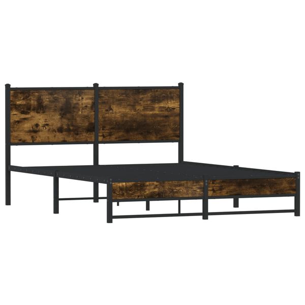 vidaXL Metallbett ohne Matratze R&auml;uchereiche 140x190 cm