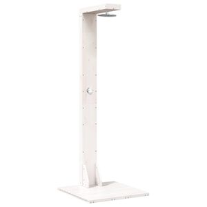 vidaXL Gartendusche 210 cm Massivholz Kiefer und Edelstahl Wei&szlig;