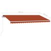 vidaXL Markise Manuell Einziehbar mit LED 400x350 cm Orange Braun