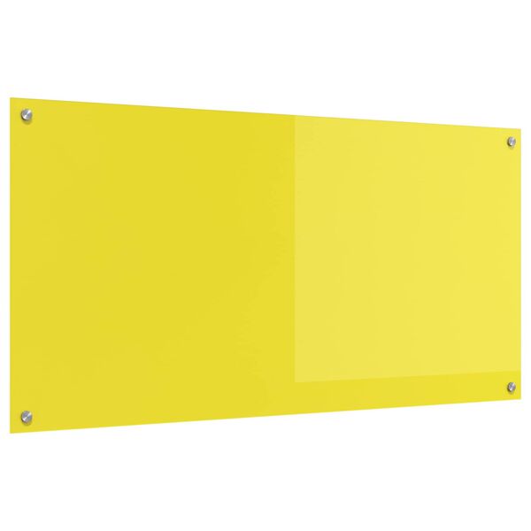 vidaXL K&uuml;chenr&uuml;ckwand Gelb 120 x 60 x 0,6 cm Geh&auml;rtetes Glas