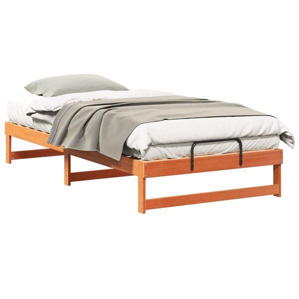 vidaXL Bettrahmen Braun 100 x 200 cm Massives Kiefernholz