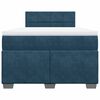 vidaXL Boxspringbett mit Matratze Blau 120x200 cm Samt