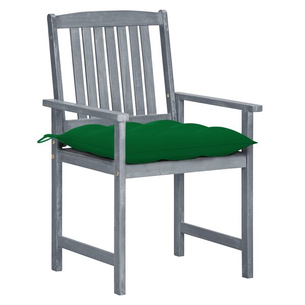 vidaXL Gartenst&uuml;hle mit Kissen 8 Stk. Massivholz Akazie Grau