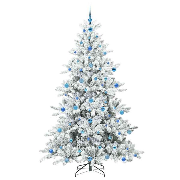 vidaXL K&uuml;nstlicher klappbarer Weihnachtsbaum Wei&szlig; 210 cm PVC und Stahl