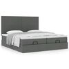 vidaXL Ottoman-Bett mit Matratzen Dunkelgrau 200x200 cm Stoff