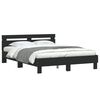 vidaXL Bettgestell mit LED ohne Matratze Schwarz 150x200 cm