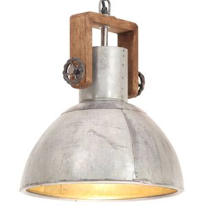 vidaXL H&auml;ngelampe Industriestil 25 W Silbern Rund 30 cm E27