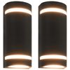 vidaXL Au&szlig;enwandleuchten 2 Stk. 35 W Schwarz Halbrund