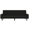 vidaXL Schlafsofa 2-Sitzer mit Hocker Schwarz Mikrofasergewebe