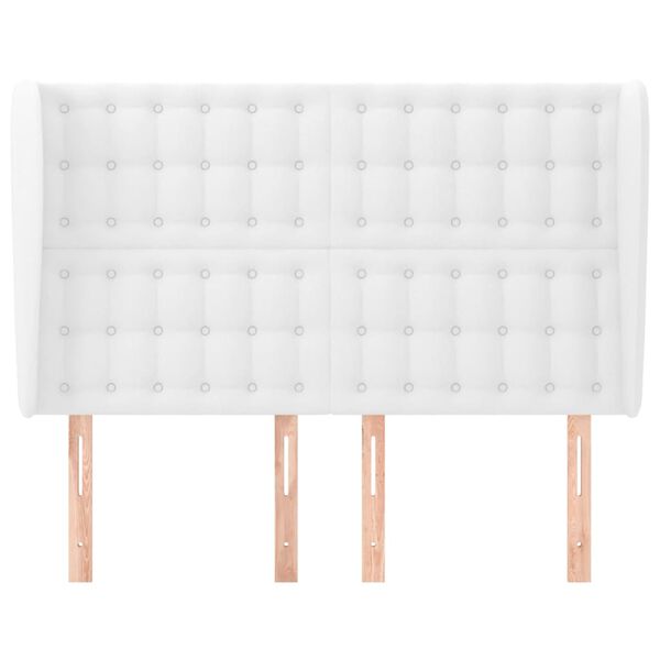 vidaXL Kopfteil mit Ohren Wei&szlig; 147x23x118/128 cm Kunstleder
