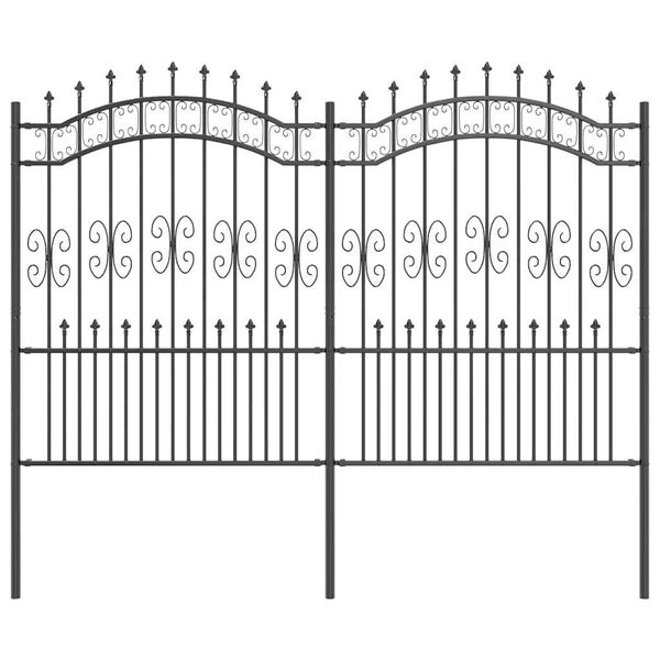 vidaXL Gartenzaun Grau 240 x 202,5 cm Pulverbeschichteter Stahl