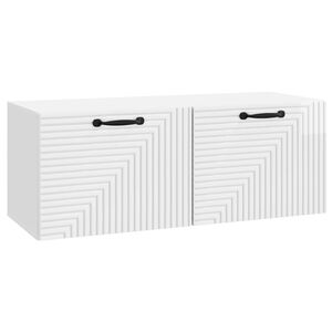vidaXL Wandmontierter TV-Schrank Hochglanz Wei&szlig; 78,5 x 31 x 30 cm
