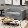 vidaXL Sofa 2-Sitzer Stoff Hellgrau
