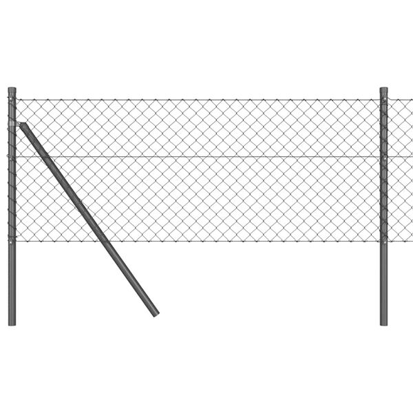 vidaXL Zaunpfosten Grau 10 x 0,4 m (40 x 40 mm Maschen) Stahl und PVC