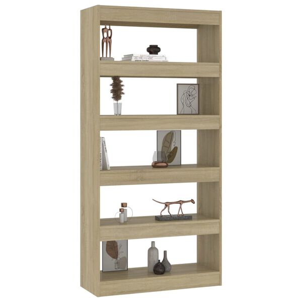vidaXL B&uuml;cherregal/Raumteiler Sonoma-Eiche 80x30x166 cm Holzwerkstoff