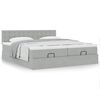 vidaXL Ottoman-Bett mit Matratzen Hellgrau 180x200 cm Samt