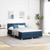vidaXL Boxspringbett mit Matratze mit Kopfteil Blau 140 x 190 cm Stoff