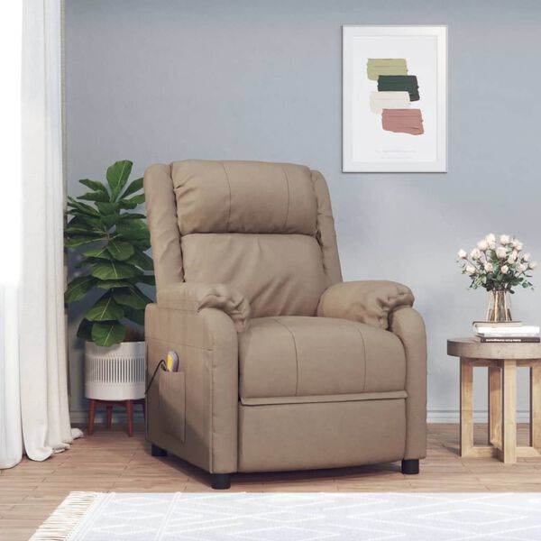 vidaXL Massagesessel Cappuccino-Braun Kunstleder