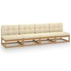 vidaXL 4-Sitzer-Gartensofa mit Kissen Kiefer Massivholz