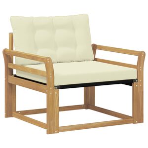 vidaXL Outdoor-Sofagarnitur Massives Akazienholz und Textilene Wei&szlig;