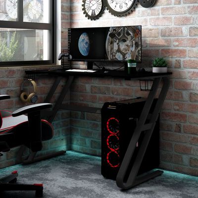 vidaXL Gaming-Schreibtisch mit ZZ-Gestell Schwarz und Rot 90x60x75 cm