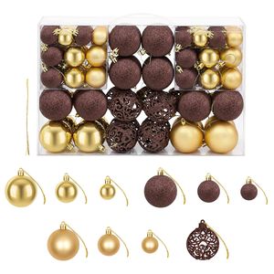 vidaXL 100-tlg. Weihnachtskugel-Set 3/4/6 cm Braun/Bronze/Golden