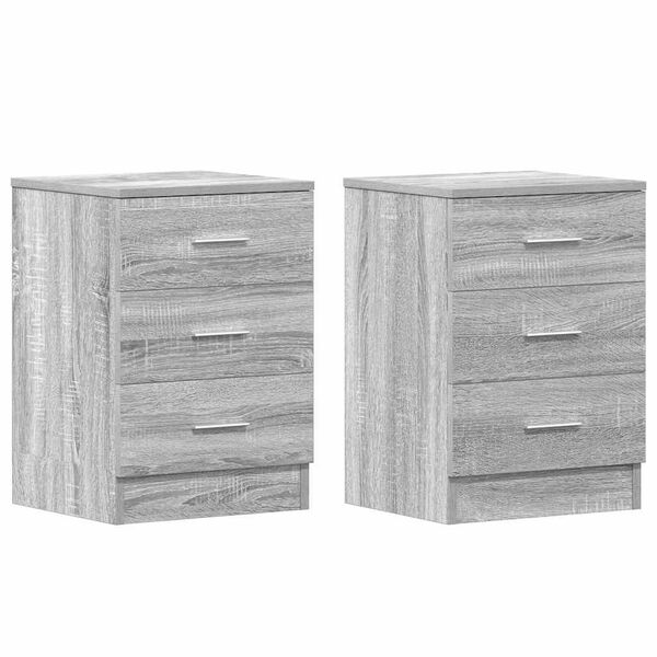 vidaXL Nachttische 2 Stk. Grau Sonoma 38x35x56 cm Holzwerkstoff