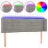 vidaXL LED Kopfteil Hellgrau 147x16x78/88 cm Samt