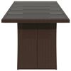 vidaXL Gartentisch mit Glasplatte Braun 240x90x75 cm Poly Rattan
