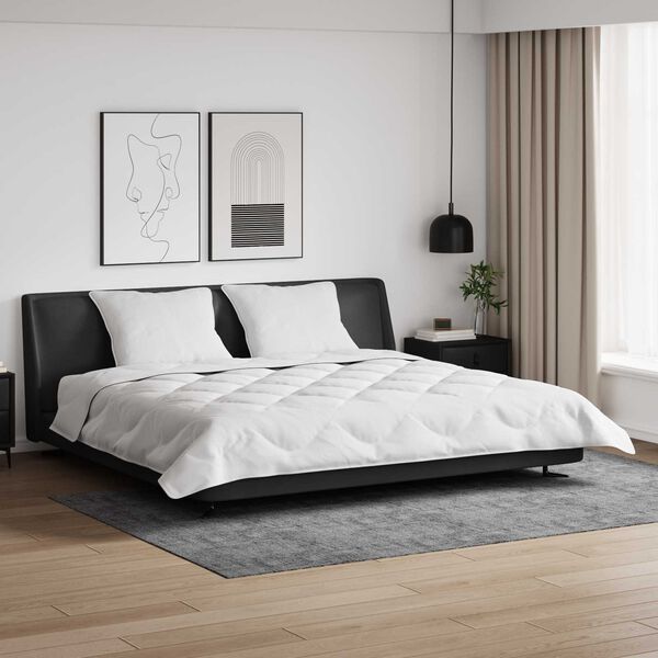 vidaXL Winterbettdecke mit Kissen 3 pcs Wei&szlig; Mikrofaser