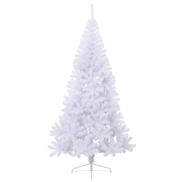 vidaXL K&uuml;nstlicher Halb-Weihnachtsbaum mit St&auml;nder Wei&szlig; 240 cm PVC